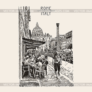 Original sketch hand drawing of Rome Italy famous - vector image