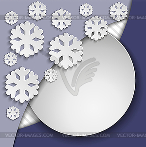 Blue frame with snowflakes - vector clipart