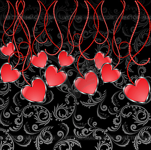 Garland of Hearts - vector clipart