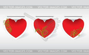 Hearts of gold ornaments - vector image