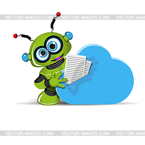 Robot and Cloud - vector image