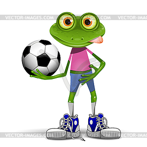 Frog soccer player - vector EPS clipart