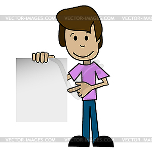 Cartoon man with white background - vector clipart