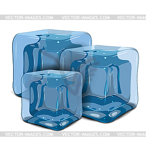 Three ice cubes - vector clipart