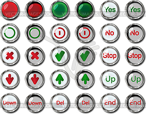 Buttons up buttons down - vector clip art