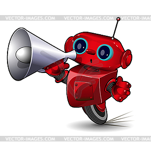 Robot with Megaphone - vector image