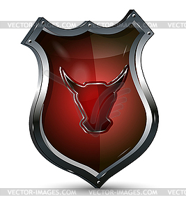 Shield with Head of Bull - vector clip art