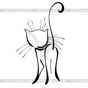 Stock Abstract Black Cat - vector image