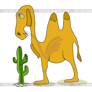 Stock Camel and Cactus - royalty-free vector clipart