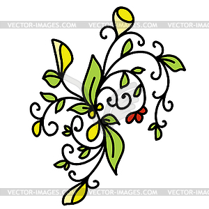 Stock Drawing Plants - color vector clipart