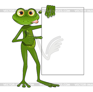 Green Frog with White Background - vector image