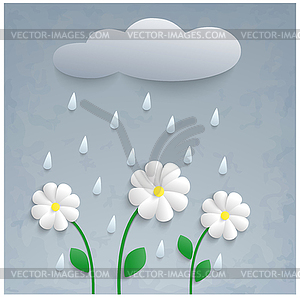 Rain and cloud - vector clipart