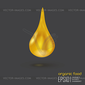 Realistic drop of honey - vector image