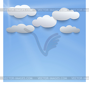 Небо с облаками - векторный клипарт / векторное изображение
