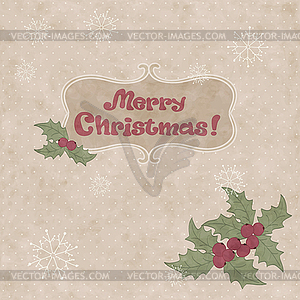 Christmas retro postcard - vector clip art