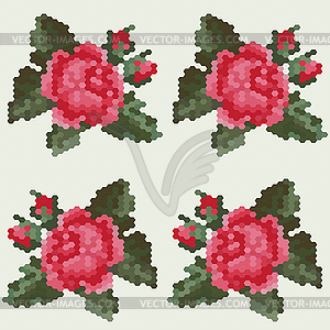 Mosaic with rose  - vector clip art
