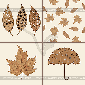 Set of autumn elements - vector clipart