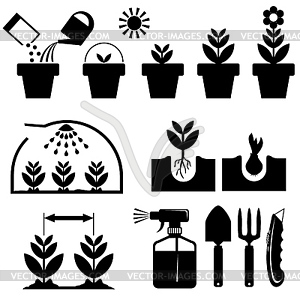 Set agriculture icons - vector clipart