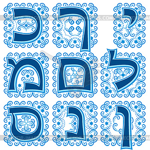 Hebrew abc. Part 2 - vector image