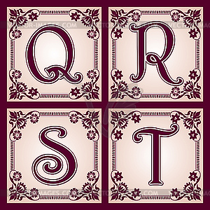 Vintage ABC. Part 5 - vector clipart