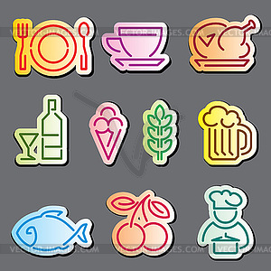 Line food labels - vector EPS clipart