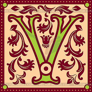 Vintage V - vector clipart