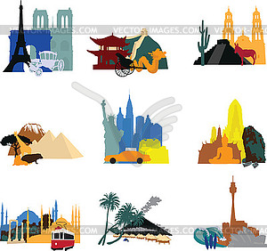 Miniatures different countries  - vector clip art