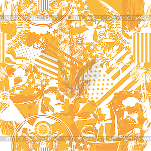 Background with symbols of the U.S - vector image