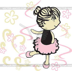 Little ballerina - vector image