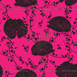 Seamless background with flowers - vector clipart