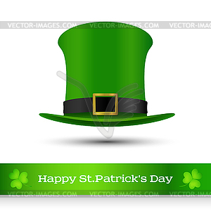 St. Patrick`s day green hat of leprechaun - vector clip art