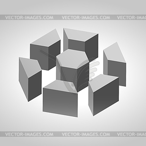 Abstract 3d shapes - vector clipart