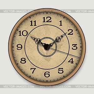 Old antique wall clock - vector image