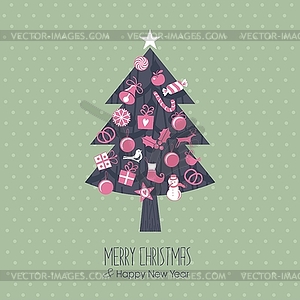 Assorted Christmas Tree - vector clip art