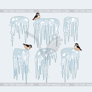 Icicles Set - vector clipart