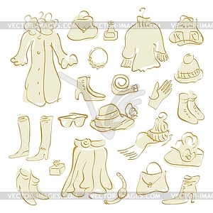 Women`s Clothes Set - vector clip art