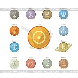 Planetary Icons Pack - vector image