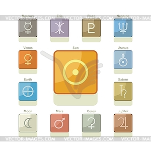 Planetary Icons Pack - vector clipart