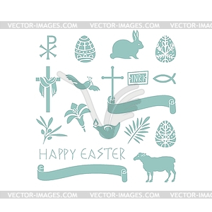 Easter Symbols Set - vector image