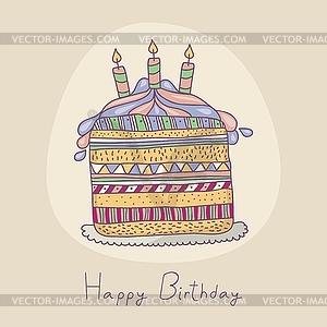 Счастливый день рождения торт - стоковый векторный клипарт