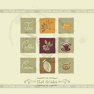 Beverages elements set - vector clipart