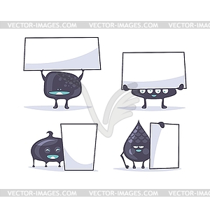 Funny creatures with banners - vector image