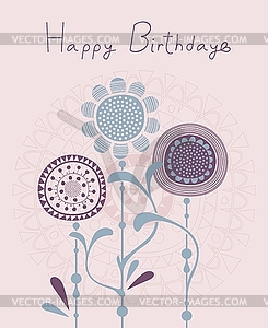 Floral Birthday Background - vector image