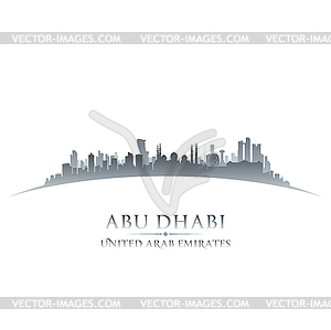 Абу-Даби ОАЭ город небоскребов силуэт белый - векторная иллюстрация