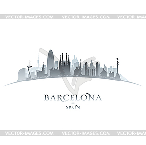 Barcelona Spain city skyline silhouette white - vector image