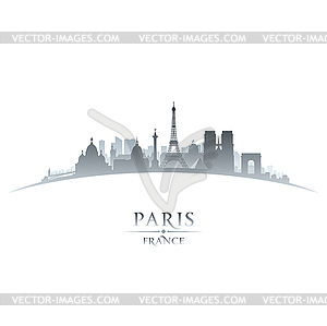 Paris France city skyline silhouette white - vector image