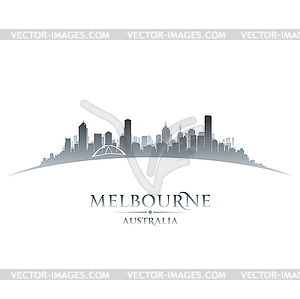 Melbourne Australia city skyline silhouette white - vector clipart