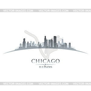 Chicago Illinois city skyline silhouette white - vector clip art