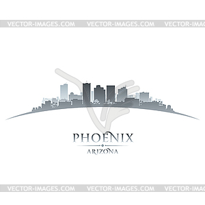 Phoenix Arizona city skyline silhouette white - vector clipart