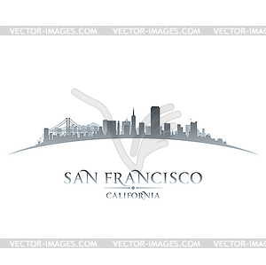 San Francisco California city skyline silhouette - vector clip art